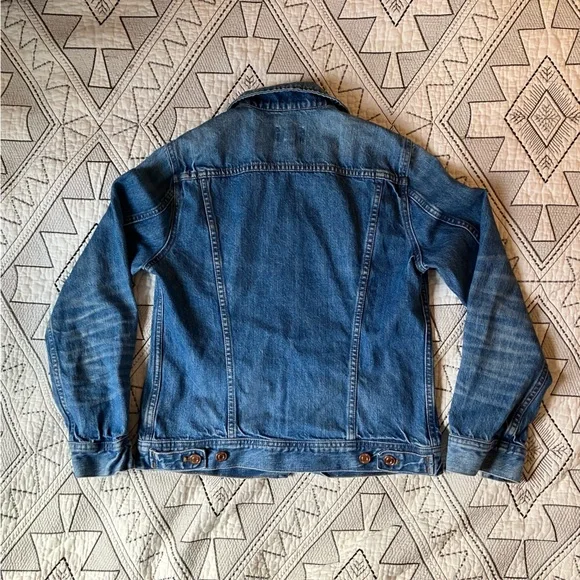 J.Crew cropped denim jacket, size small, warm blue. - Picture 2 of 6